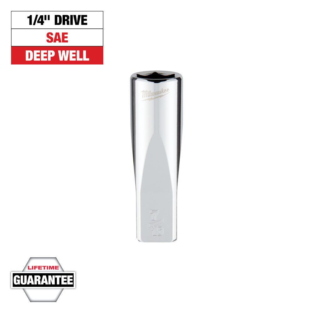 Milwaukee 7/16in SAE Deep Socket with 1/4in Drive