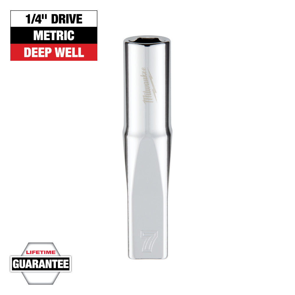 Milwaukee 7mm Deep Socket with 1/4in Drive