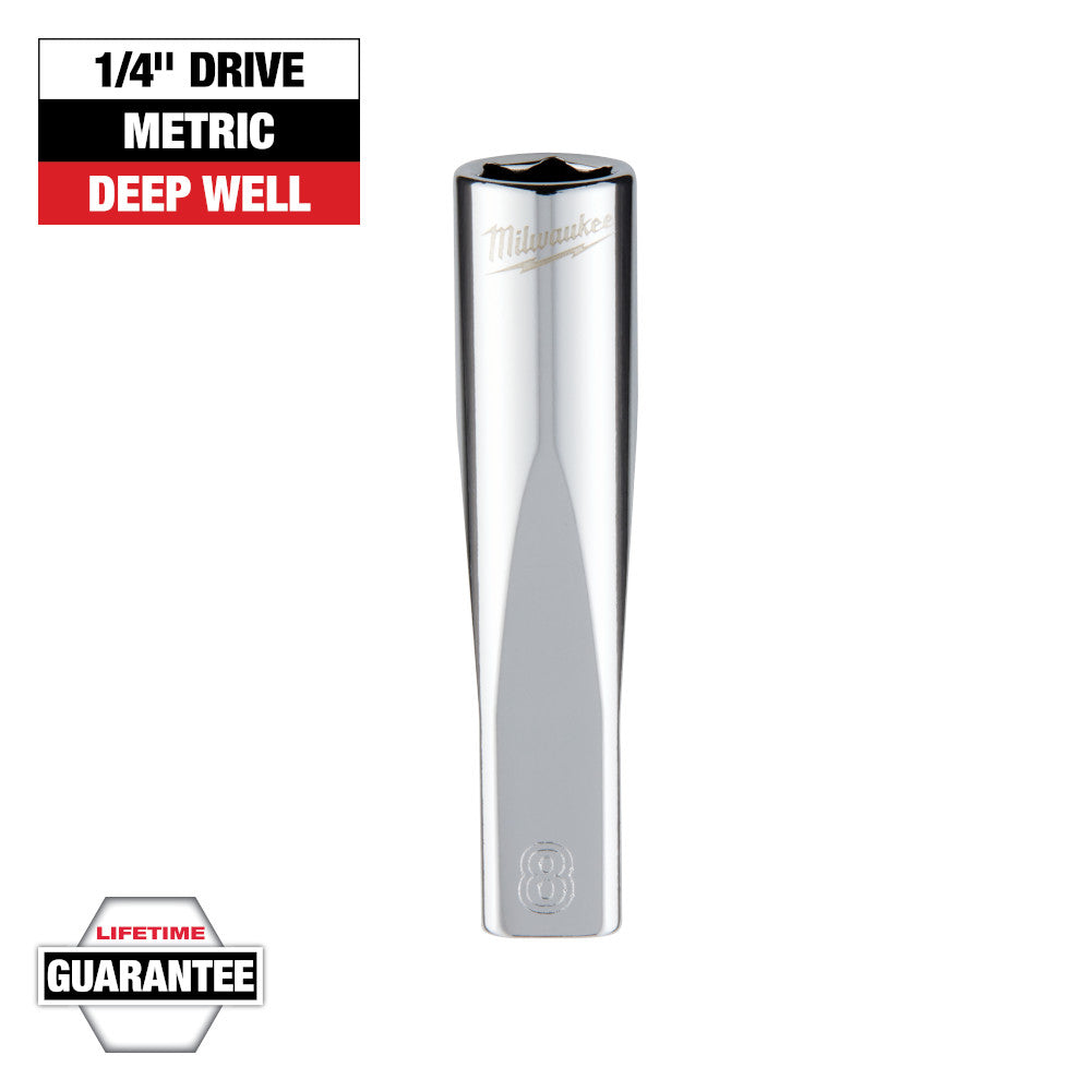 Milwaukee 8mm Deep Socket with 1/4in Drive