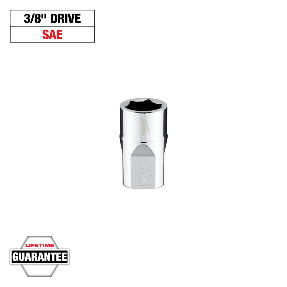 Milwaukee 7/16in SAE 6-Point Socket with 3/8in Drive