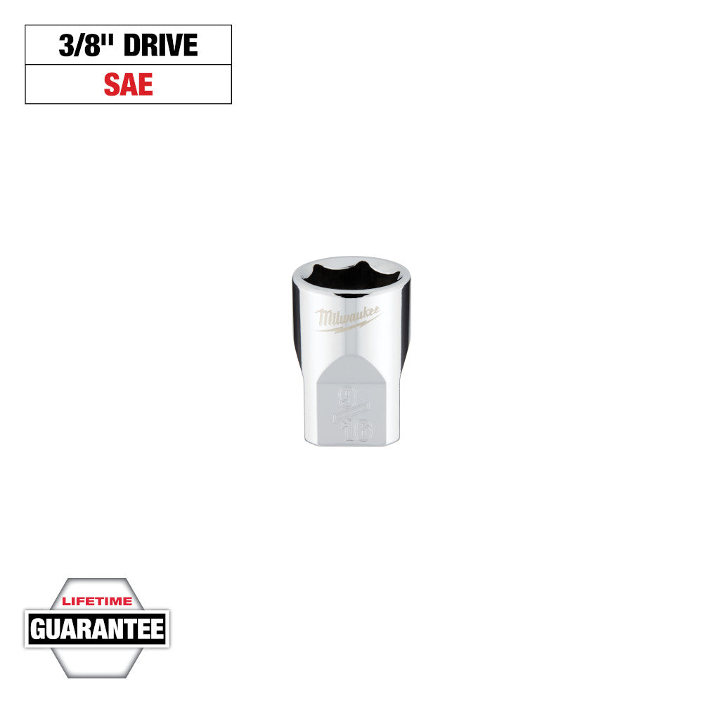 Milwaukee 9/16in SAE 6-Point Socket with 3/8in Drive