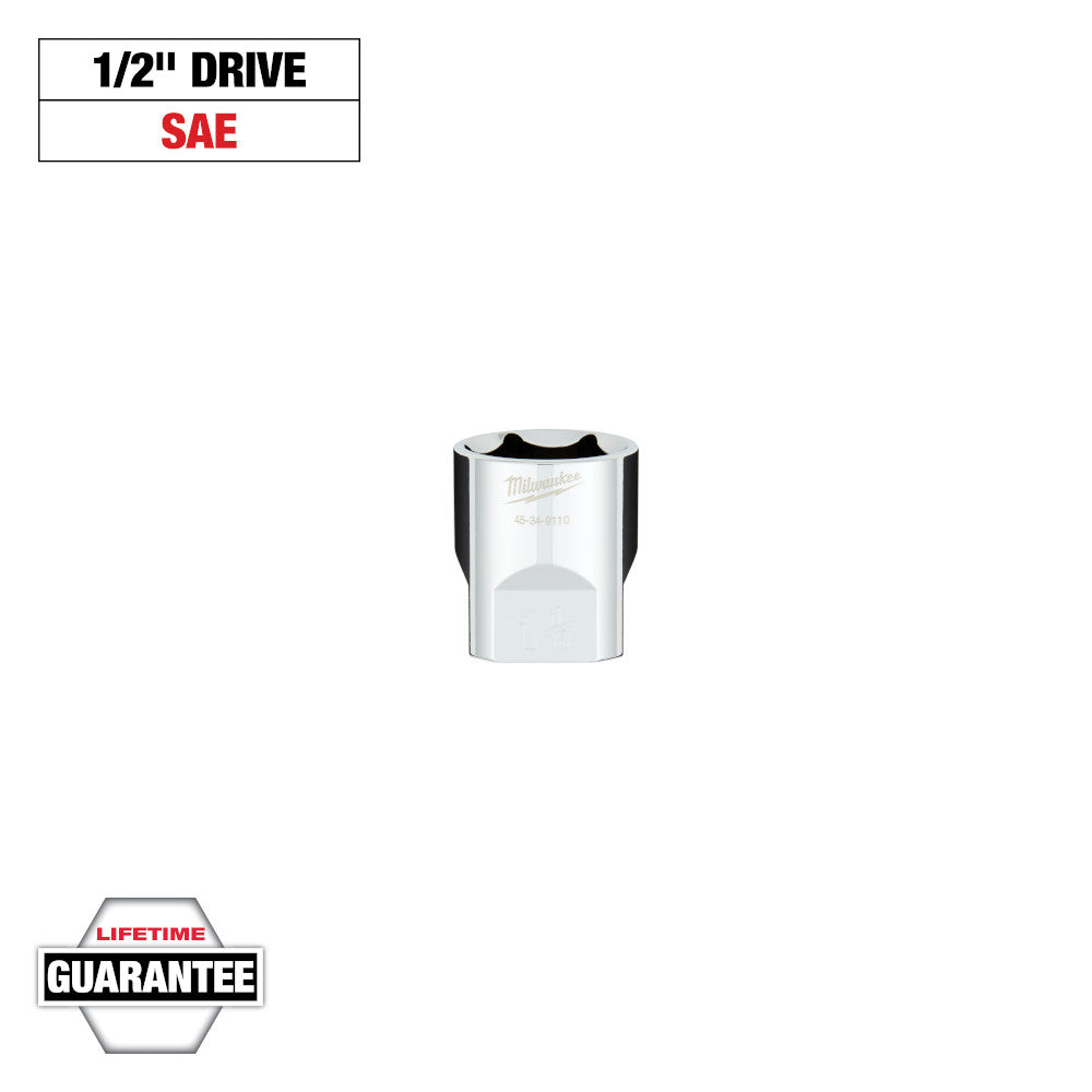Milwaukee 1-1/8in 6-Point Socket with 1/2in Drive