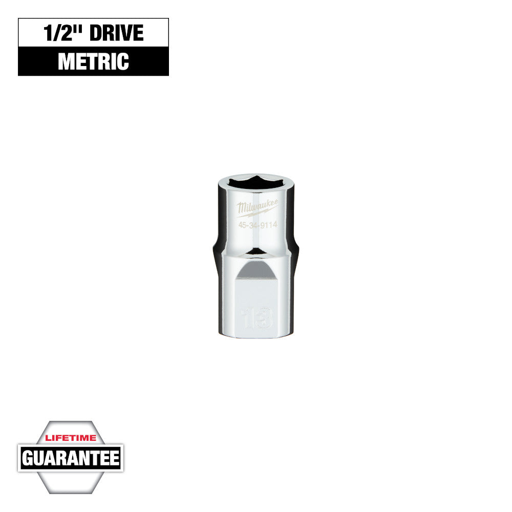 Milwaukee 13mm Metric 6-Point Socket with 1/2in Drive