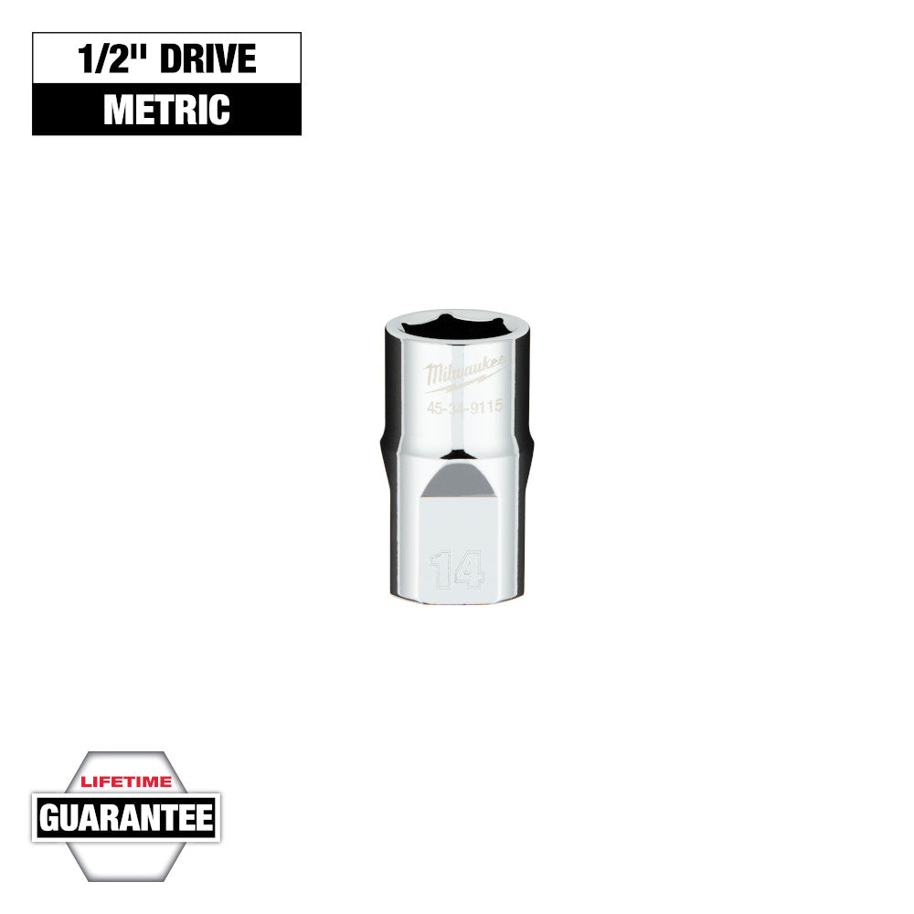 Milwaukee 14mm Metric 6-Point Socket with 1/2in Drive