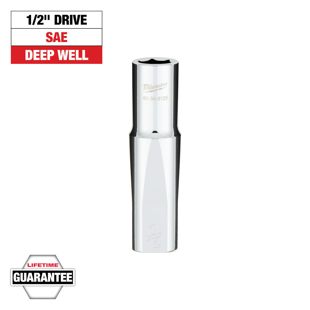 Milwaukee 1/2in Deep Socket with 1/2in Drive
