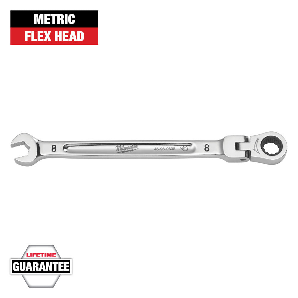 Milwaukee 8mm Metric Flex Head Ratcheting Combination Wrench
