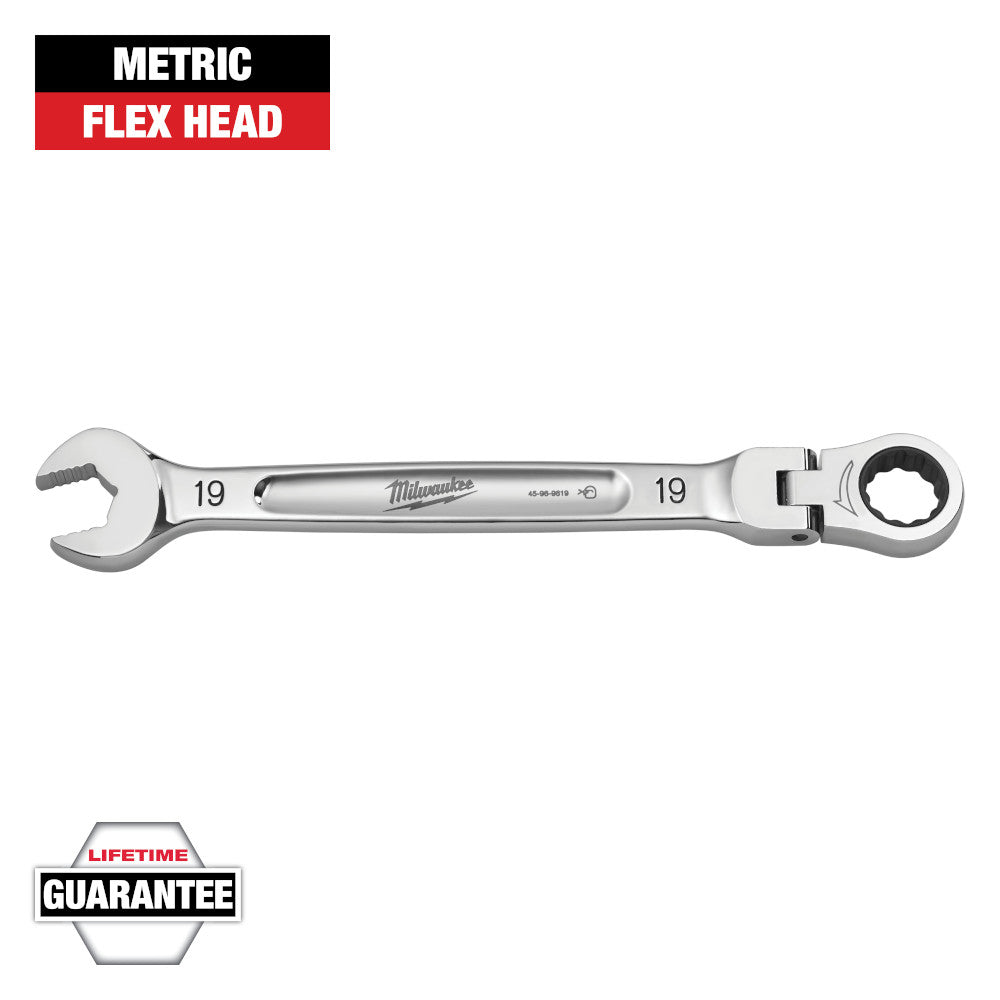Milwaukee 19mm Metric Flex Head Ratcheting Combination Wrench