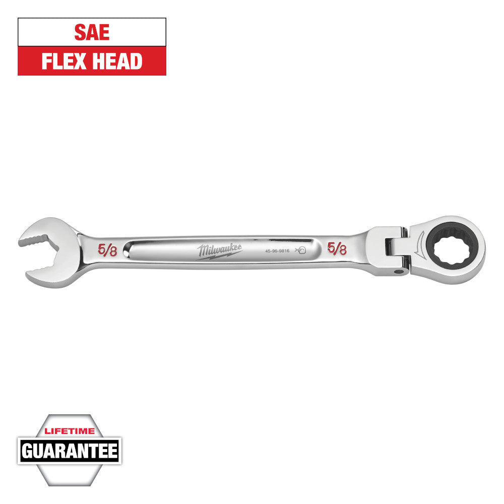 Milwaukee 5/8in SAE Flex Head Ratcheting Combination Wrench