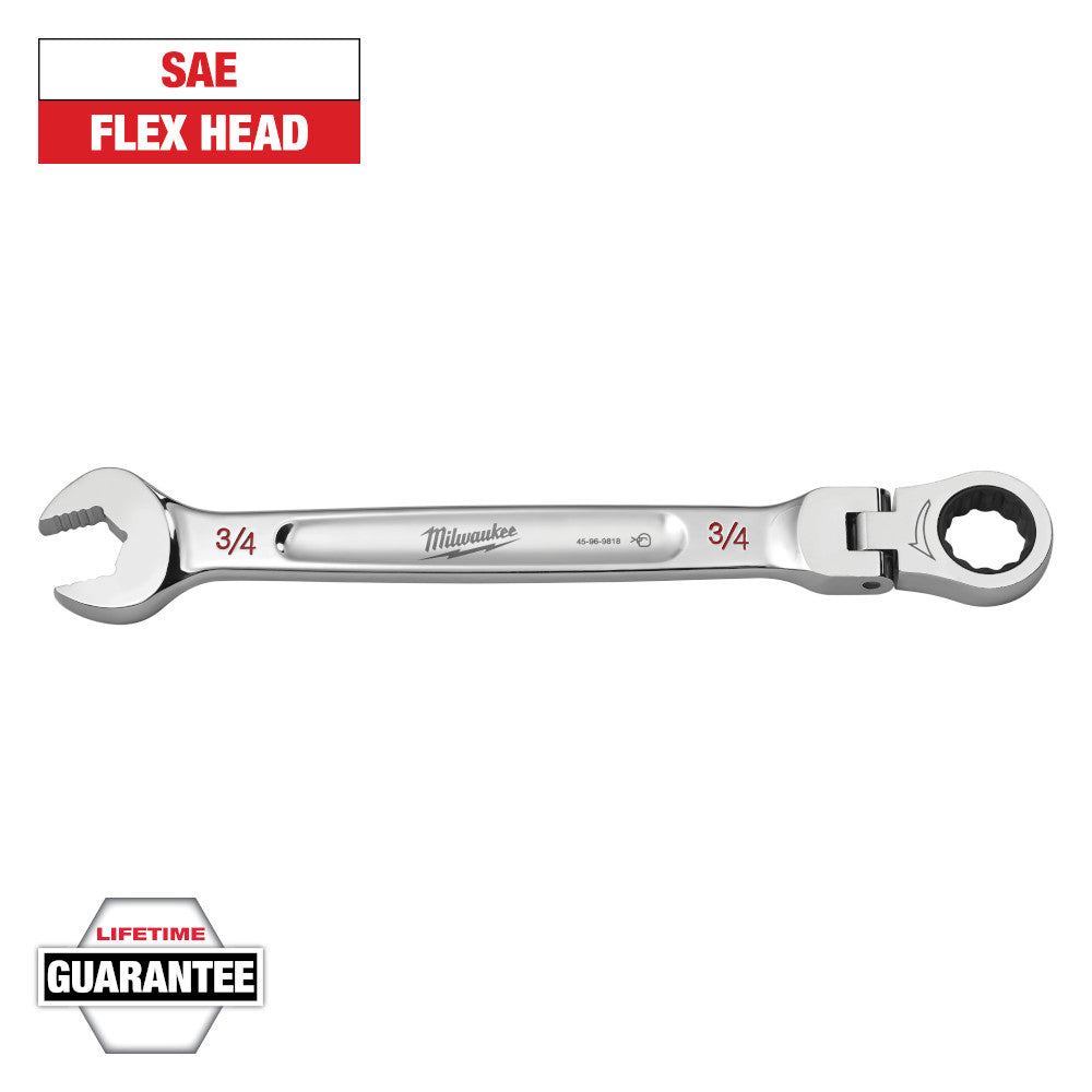 Milwaukee 3/4in SAE Flex Head Ratcheting Combination Wrench