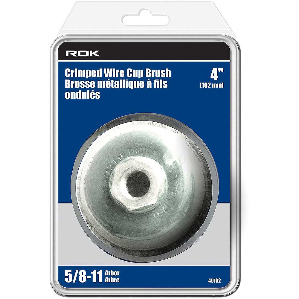 ROK Heavy-Duty 4in Crimped Wire Cup Brush