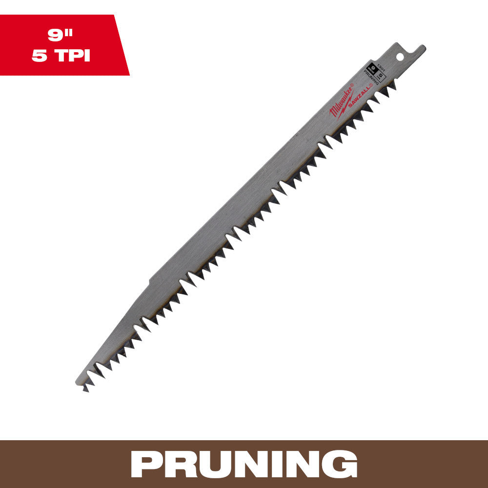 Milwaukee 48-00-1304 SAWZALL 9 inch 5 TPI Reciprocating Saw Pruning Blade