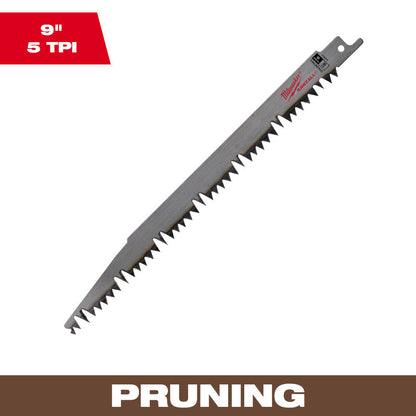 Milwaukee 48-00-1304 SAWZALL 9 inch 5 TPI Reciprocating Saw Pruning Blade