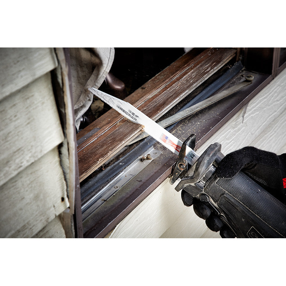 Milwaukee 48-00-5701 SAWZALL THE WRECKER 6 inch 7/11 TPI Reciprocating Saw Demolition Blades - 5pk