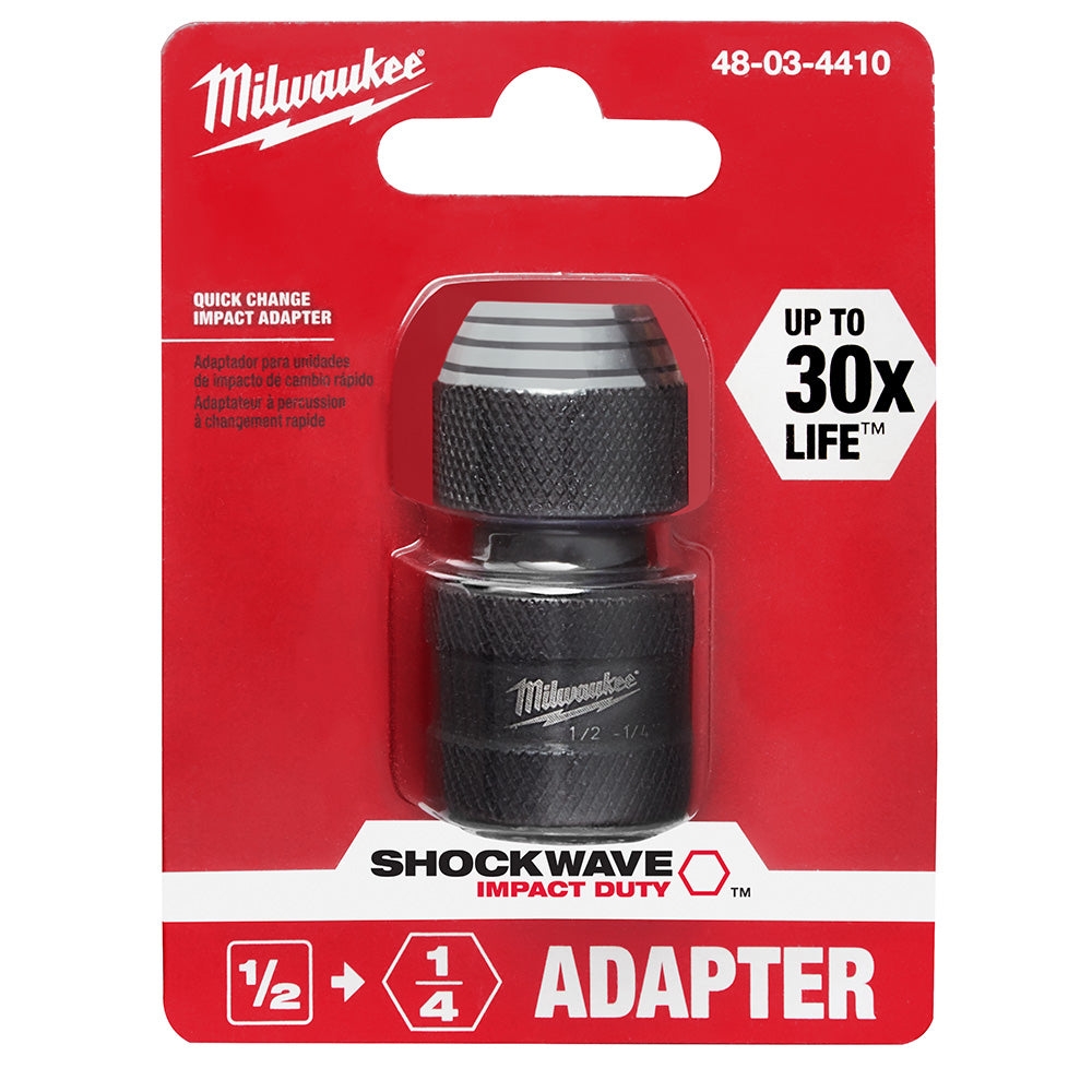 Milwaukee SHOCKWAVE 1/2in Square to 1/4in Hex Impact Adapter