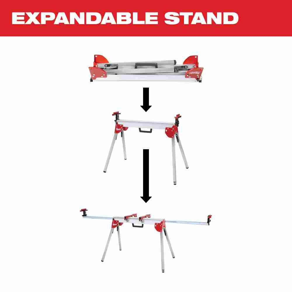 Milwaukee 48-08-0551 Folding Mitre Saw Stand showing the folding capability of the stand