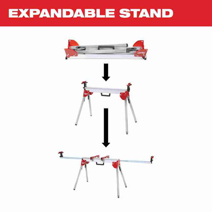 Milwaukee 48-08-0551 Folding Mitre Saw Stand showing the folding capability of the stand