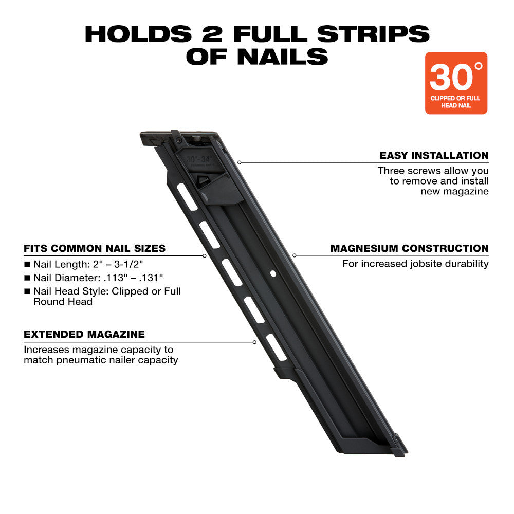 Milwaukee 48-08-2745 30° Framing Nailer Extended Capacity Magazine
