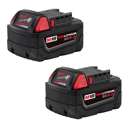 Milwaukee 48-11-1852 M18 5.0 Ah REDLITHIUM XC Extended Capacity Battery - 2 Pack