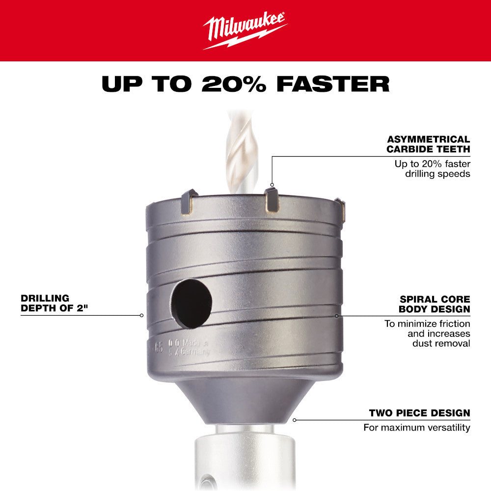 Milwaukee 48-20-5255 4-3/8 Inch x 2-inch SDS-PLUS Core Bit