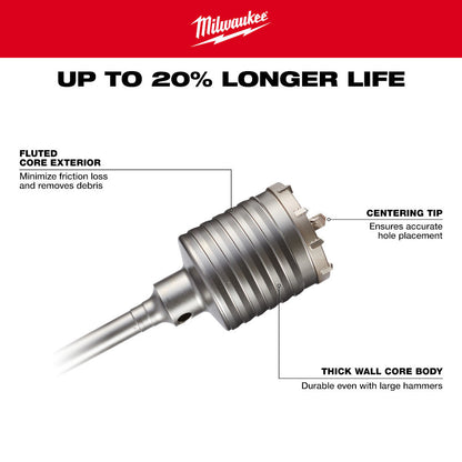 Milwaukee 48-20-5420 3-1/8-inch x 11-3/8-inch One-Piece SDS-MAX Core Bit