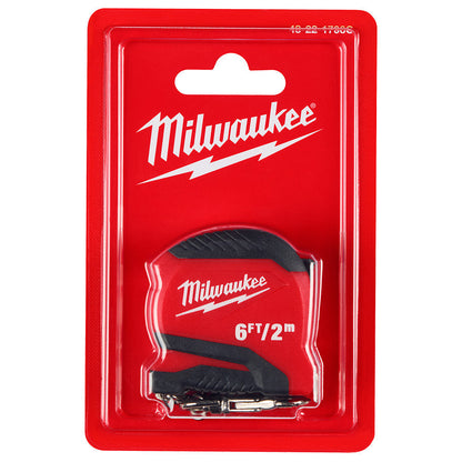 48-22-1706 6ft/2m Keychain Tape Measure showing tape measure in packaging