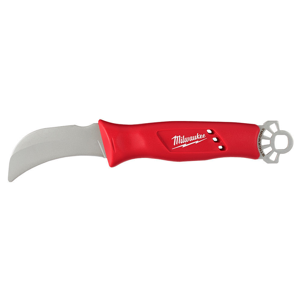 Milwaukee 48-22-1924 Lineman foots Hawkbill Knife with STICKWORK 3-In-1 Ring