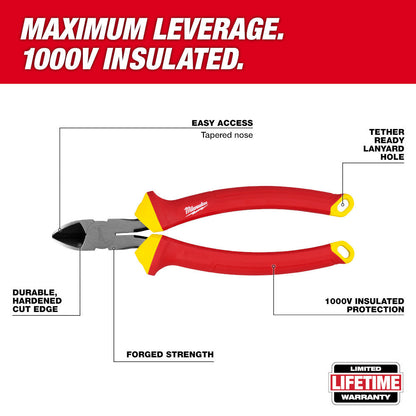 Milwaukee 48-22-2208 1000V Insulated 8 inch Diagonal Cutting Pliers