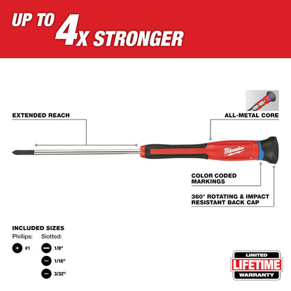 Milwaukee 48-22-2604 4pc Precision Screwdriver Set