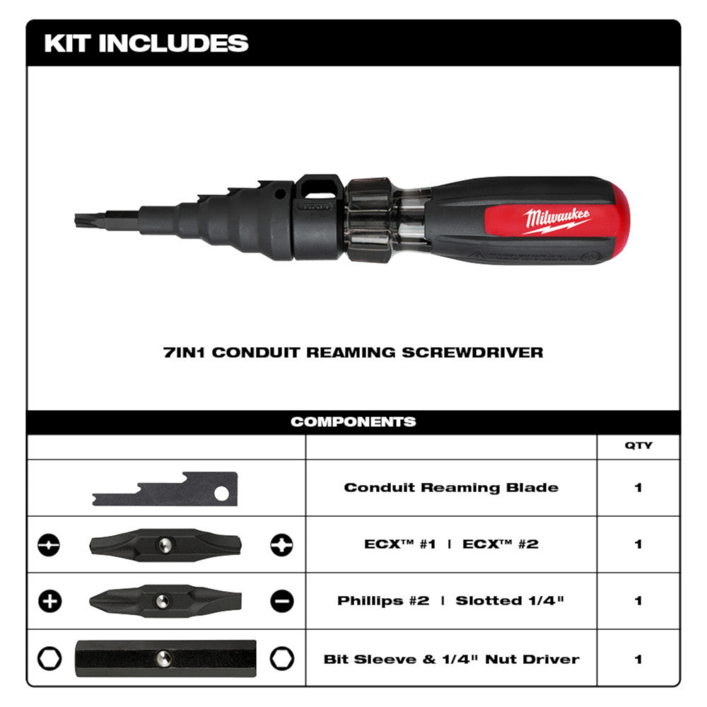 Milwaukee 48-22-2870 7-in-1 Conduit Reamer with ECX