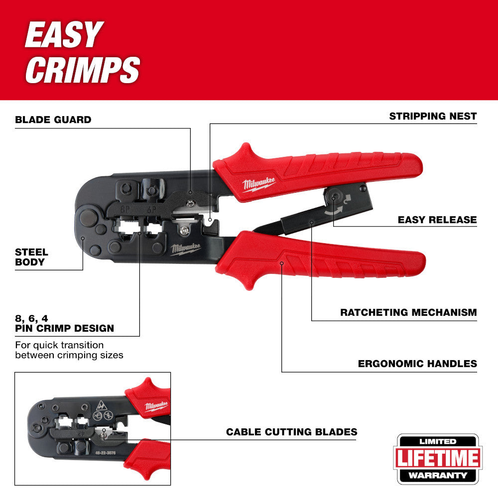 Milwaukee 48-22-3076 Ratcheting Modular Crimper  and Stripper