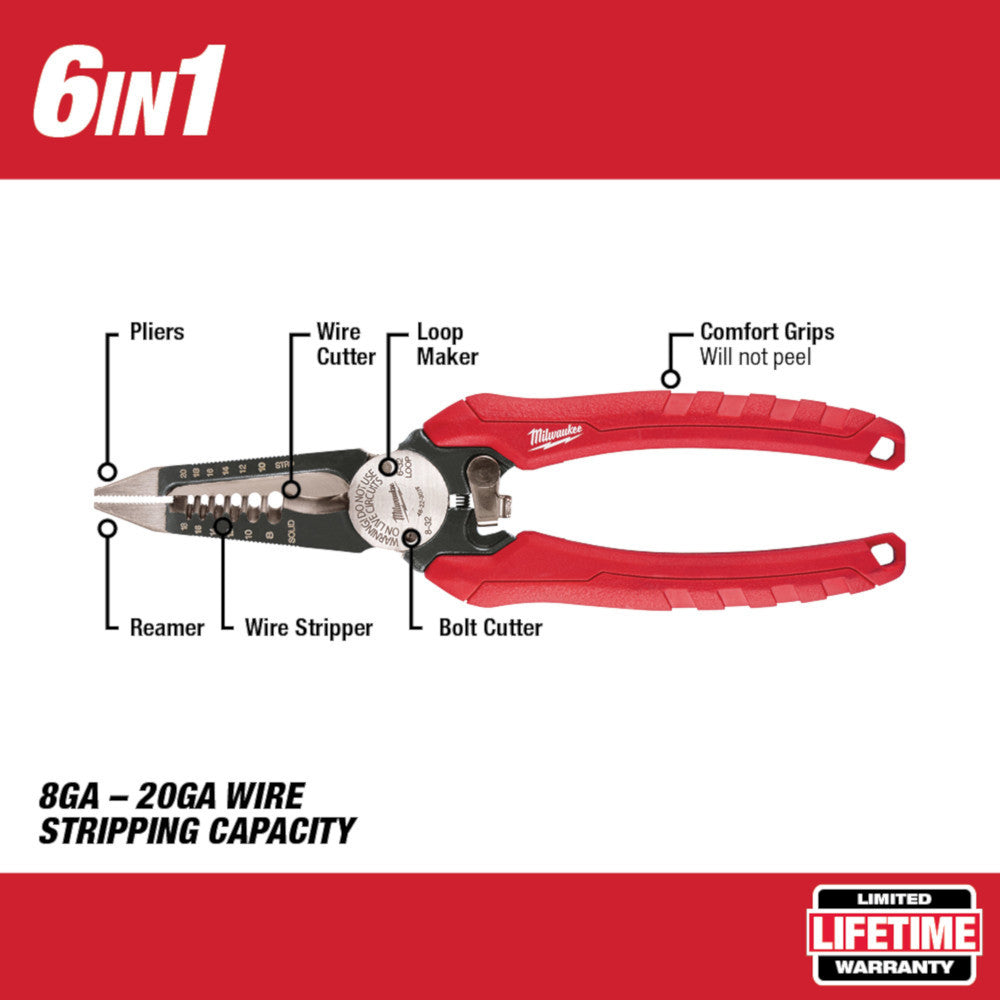 Milwaukee 48-22-3079 6-in-1 Combination Pliers