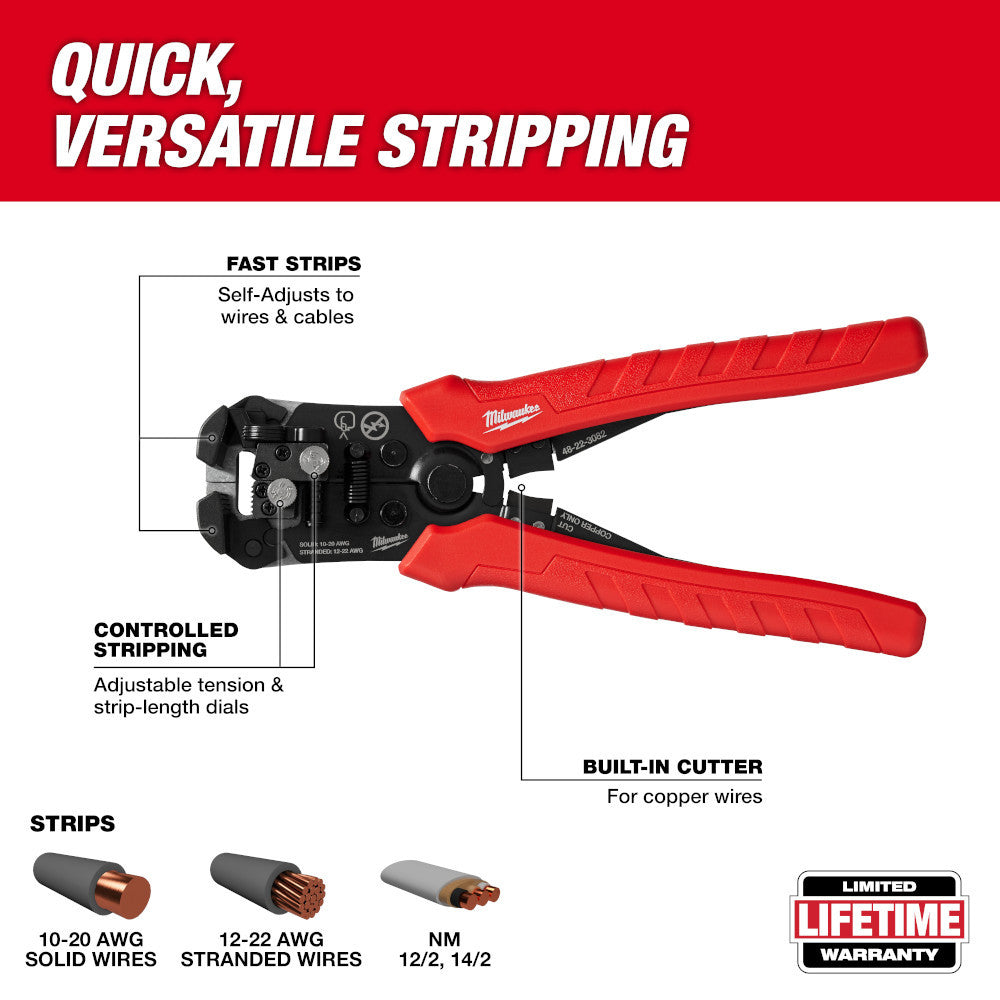 Milwaukee 48-22-3082 Self-Adjusting Wire Stripper  and Cutter