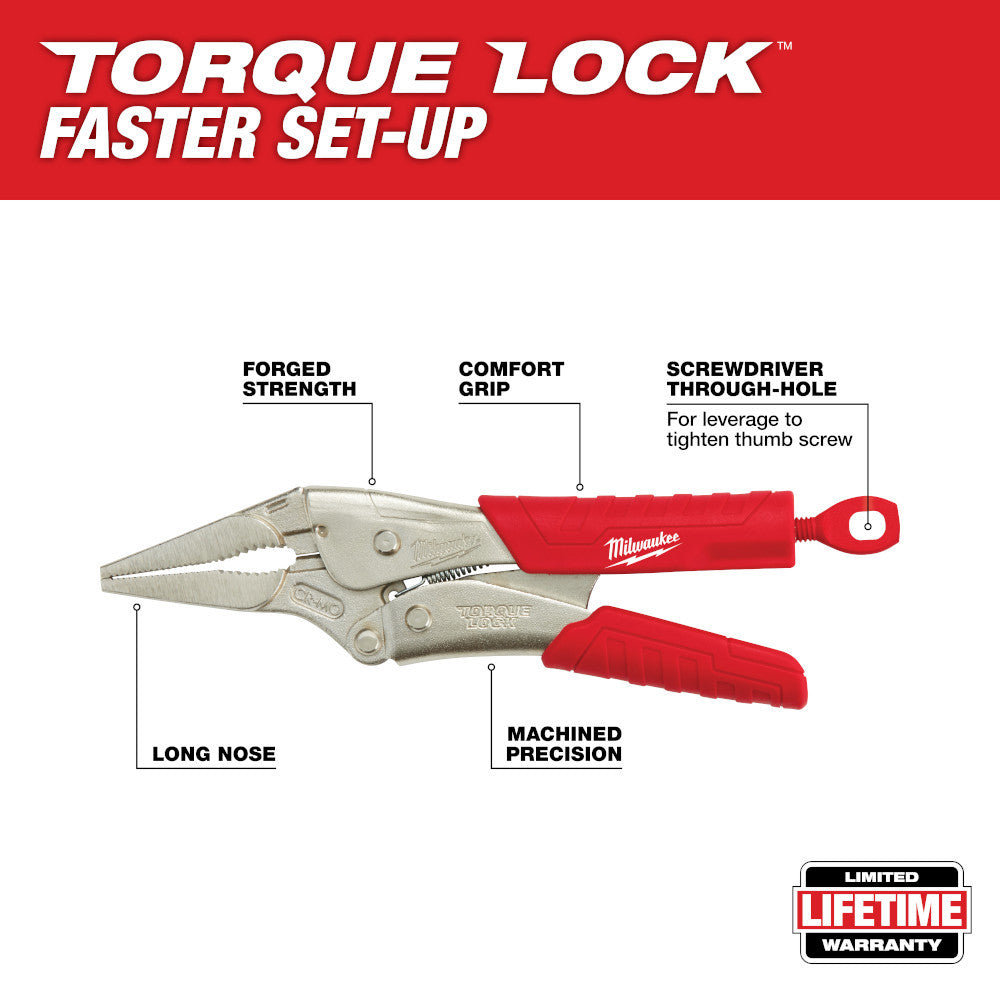 Milwaukee 48-22-3409 9inch TORQUE LOCK Long Nose Locking Pliers with Grip