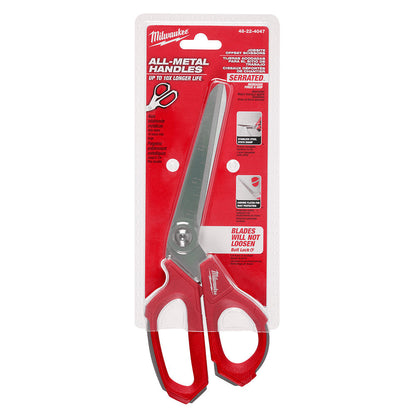 Milwaukee 48-22-4047 Jobsite Offset Scissors showing scissors in packaging