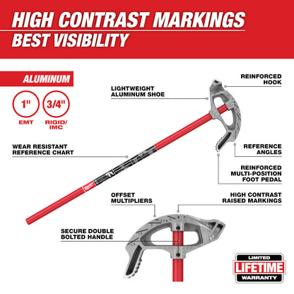 Milwaukee 48-22-4072 1 inch EMT Aluminum Conduit Bender