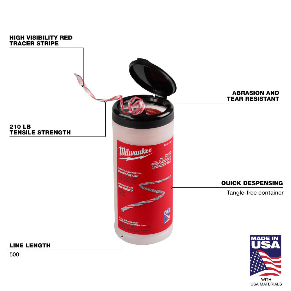 Milwaukee 48-22-4138 500 ft. Poly Pull Line