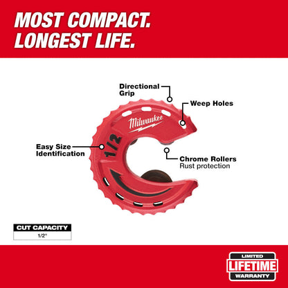 Milwaukee 48-22-4260 12 Inch Close Quarters Compact Tubing Cutter  cutting pipe
