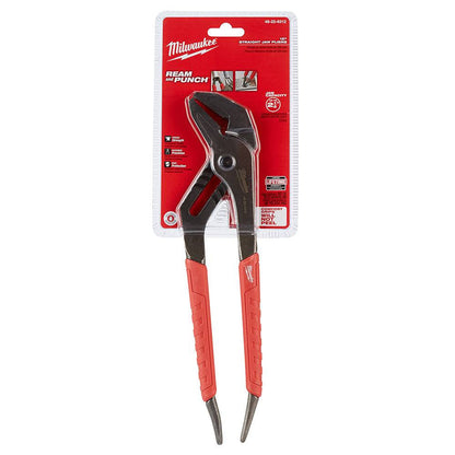 Milwaukee 48-22-6312 12 inch Comfort Grip Straight-Jaw Pliers showing pliers in packaging