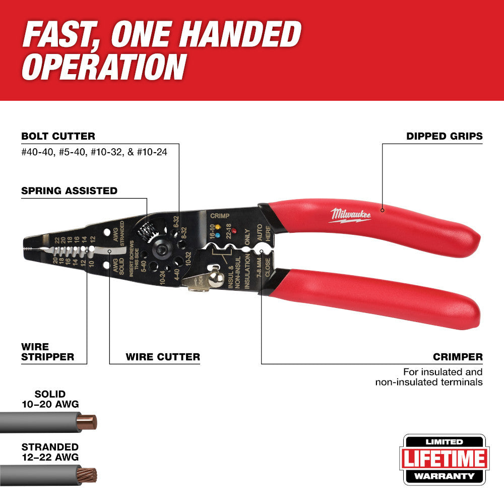 Milwaukee 48-22-6579 Multi-Purpose Wire Stripper with Crimper