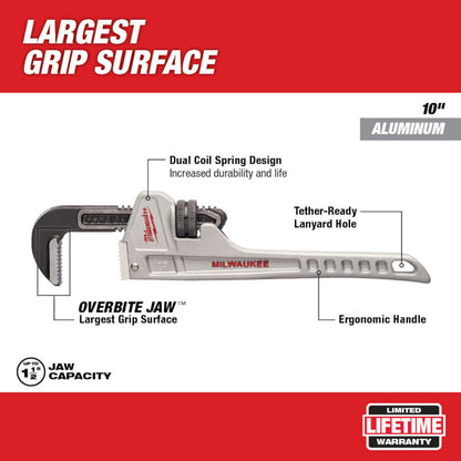 Milwaukee 48-22-7210 10 inch Aluminum Pipe Wrench