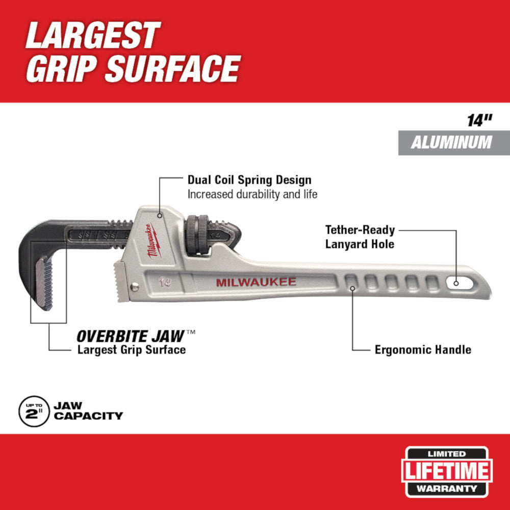 Milwaukee 48-22-7214 14 inch Aluminum Pipe Wrench