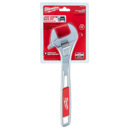 Milwaukee 48-22-7412 12 inch Adjustable Wrench showing wrench in packaging