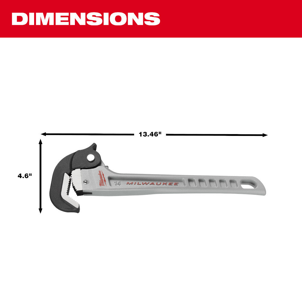 Milwaukee 48-22-7414 14 Inch Aluminum Self-Adjusting Pipe Wrench