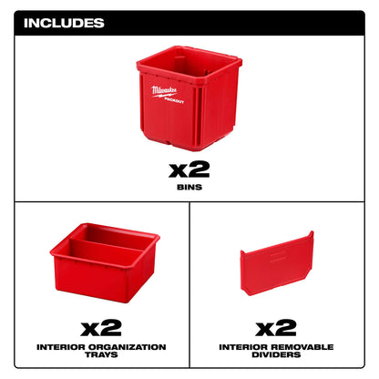 Milwaukee 48-22-8062 2pc Bin Set for PACKOUT Storage
