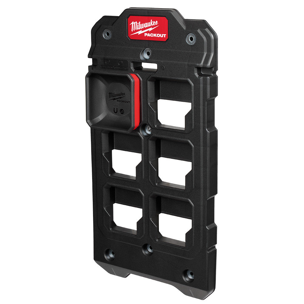Milwaukee 48-22-8070 PACKOUT Magnetic Bin showing tray mounted to packout wall bracket
