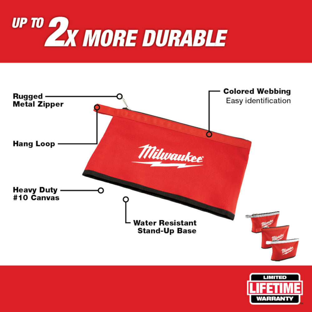 Milwaukee 48-22-8193 3 piece 12 inch Zipper Pouch Set