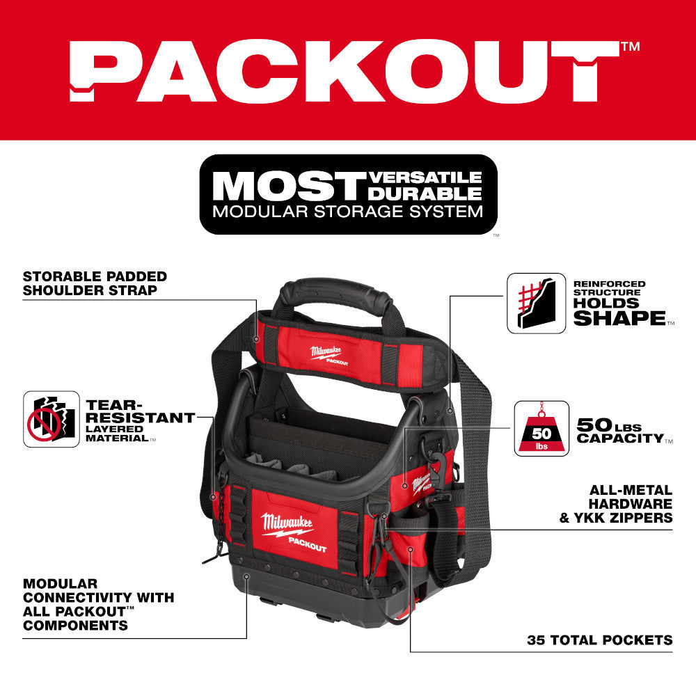 Milwaukee 48-22-8311 PACKOUT 35-Pocket 10 Inch Structured Tote