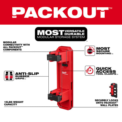 Milwaukee 48-22-8348 PACKOUT Long Handle Tool Holder showing features of the long handle tool holder