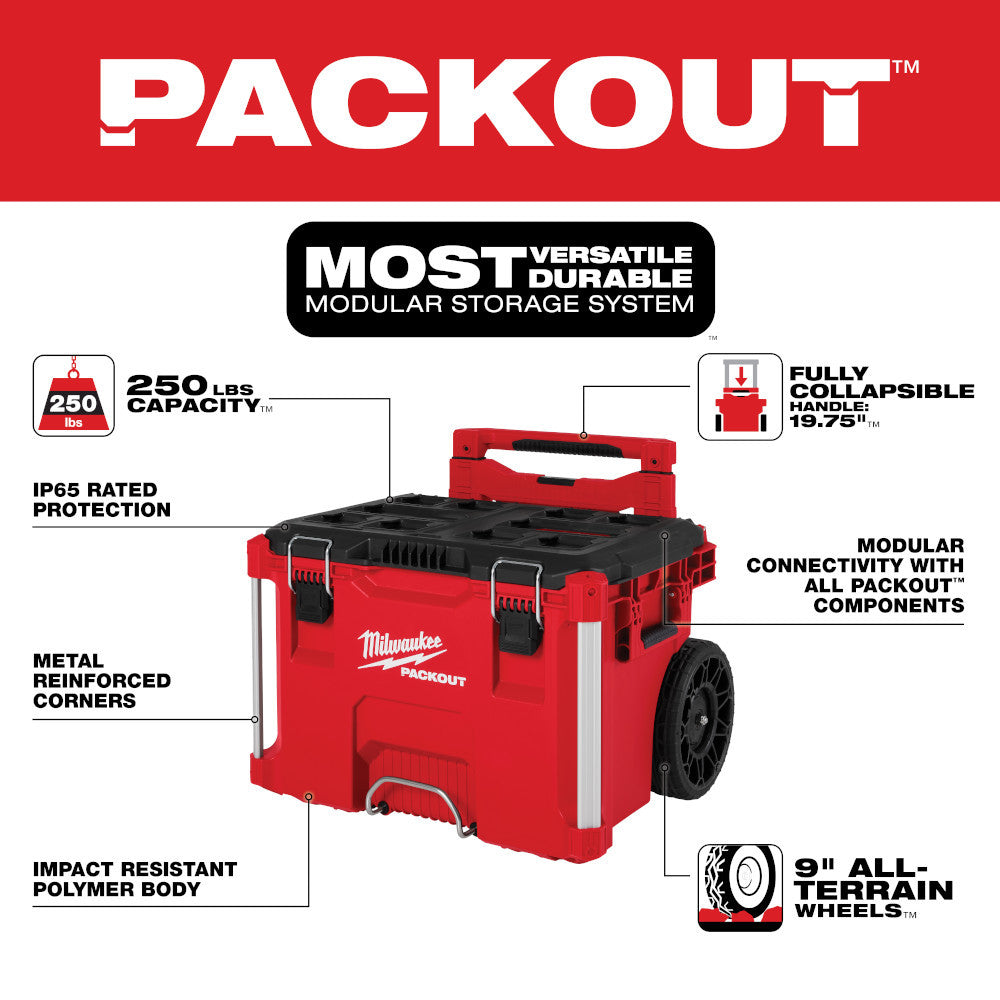 Milwaukee 48-22-8427 PACKOUT Low-Profile Rolling Tool Box