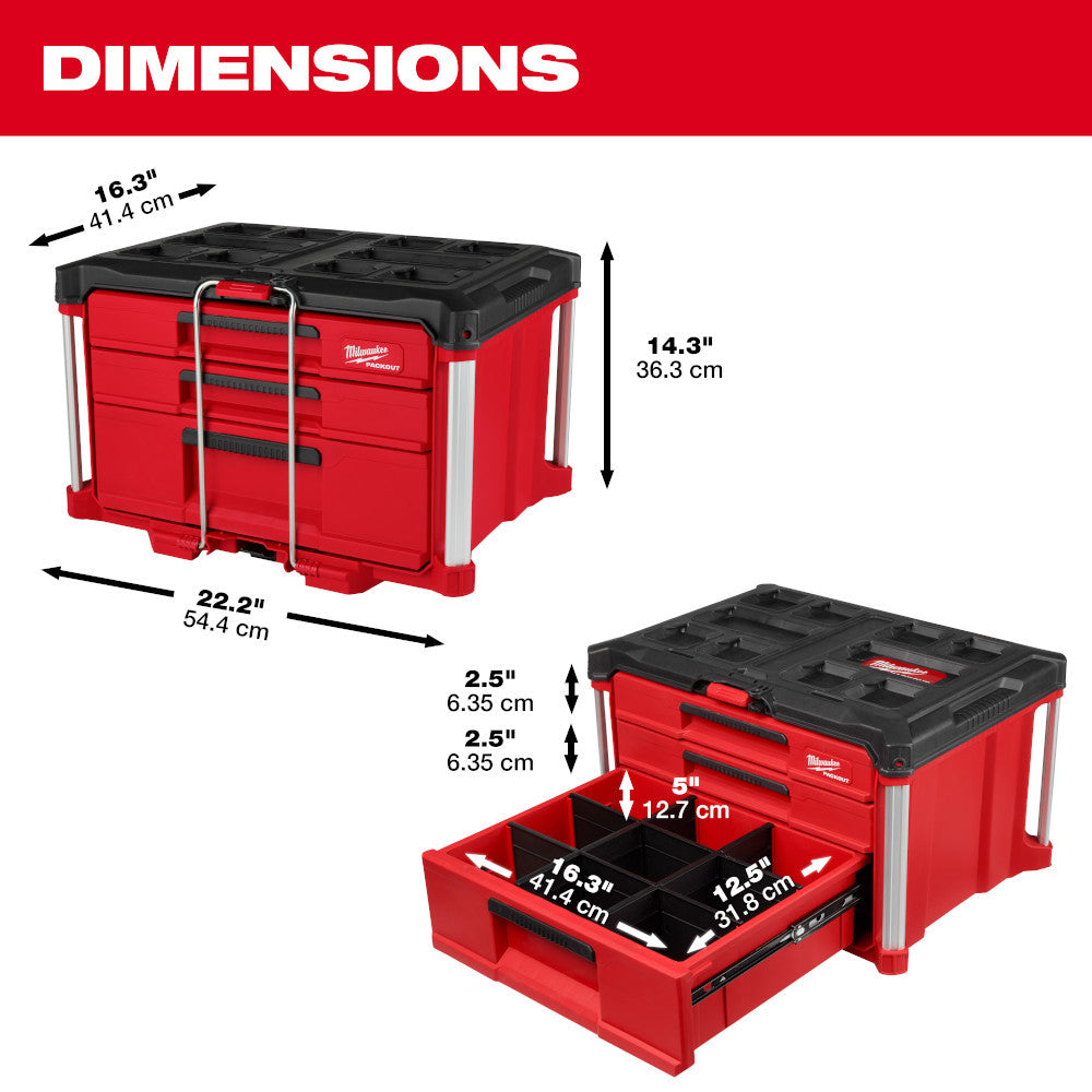 Milwaukee 48-22-8447 PACKOUT Multi-Depth 4-Drawer Tool Box